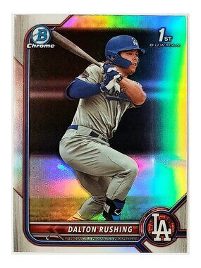 DALTON RUSHING ROOKIE REFRACTOR "1ST BOWMAN" 2022 BOWMAN CHROME #BDC-84, DODGERS